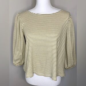 Anthropologie eri & ali Women Stripe Boho Top  Blouse Shirt Size Small